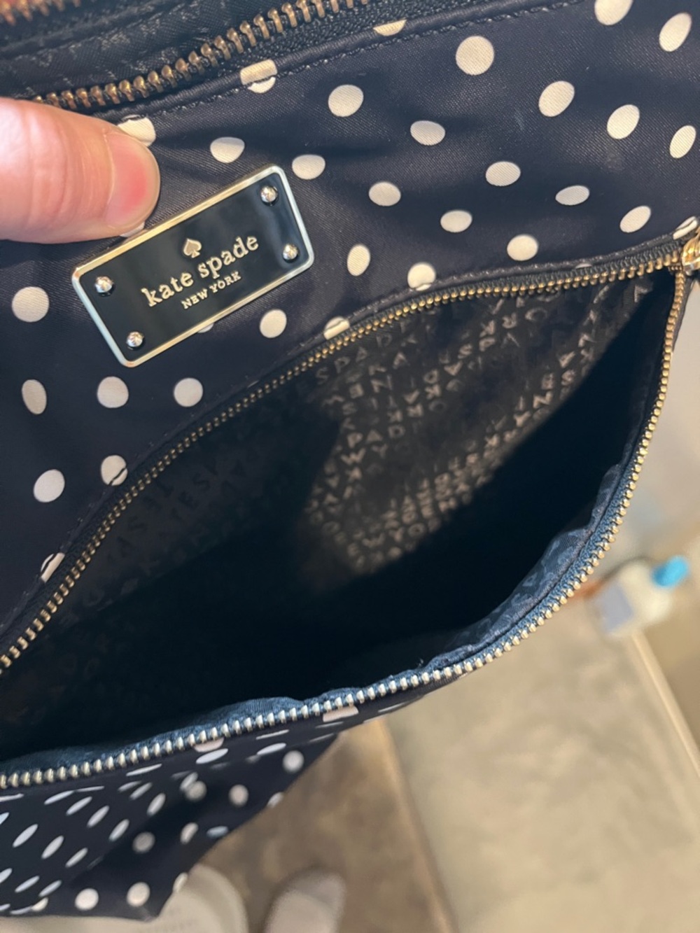 kate spade Black and White Polka Dot Crossbody Bag - Picture 7 of 10
